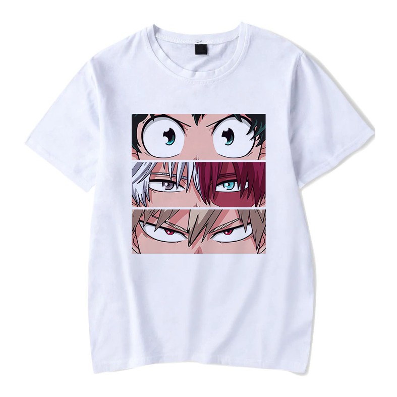 Camiseta Unissex Algodão Anime Boku No Hero Eyes Personagens Escorrega O Preço 4880