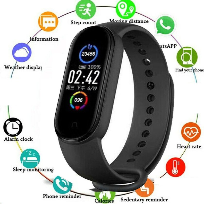 Relógio Smartband Medidor Batimentos e Pressão Arterial Ideal para Esports | M5 | M6 | M7