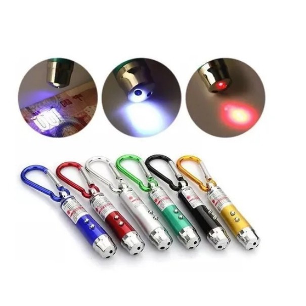 Alta qualidade 3 em 1 caneta laser vermelho mini lanterna led , Chaveiro E Lanterna alta qualidade