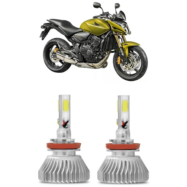 Par Lampada Farol Led H11 Alto E Baixo Hornet 05 A 07