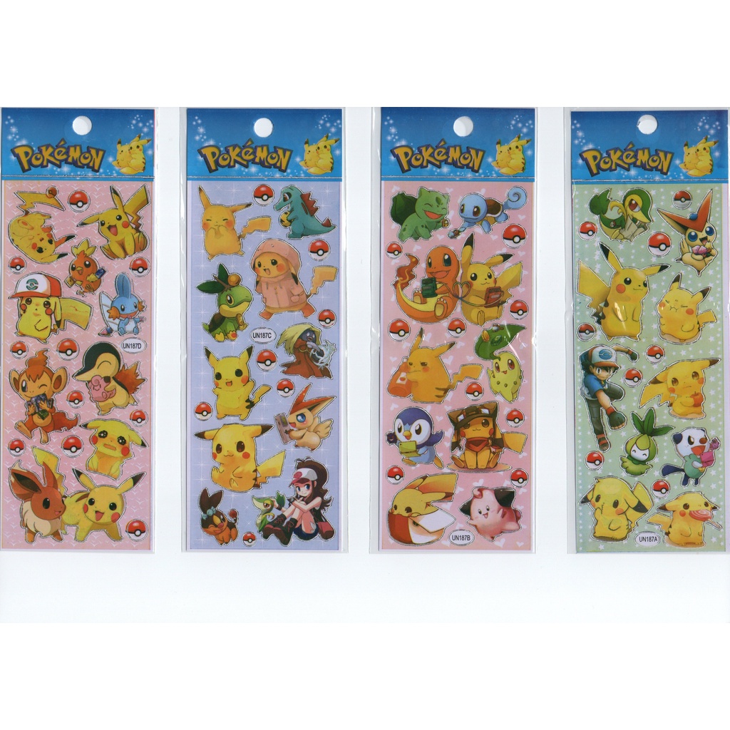 15/20/30/40/50 Pokémon Cartelas Adesivos - Personagem Pokemon em Oferta na Shopee