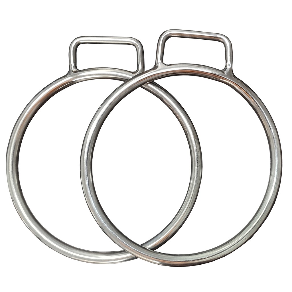 Par Estribo / Estrivo De Inox Argolão com alça Para Arreio / Selaria