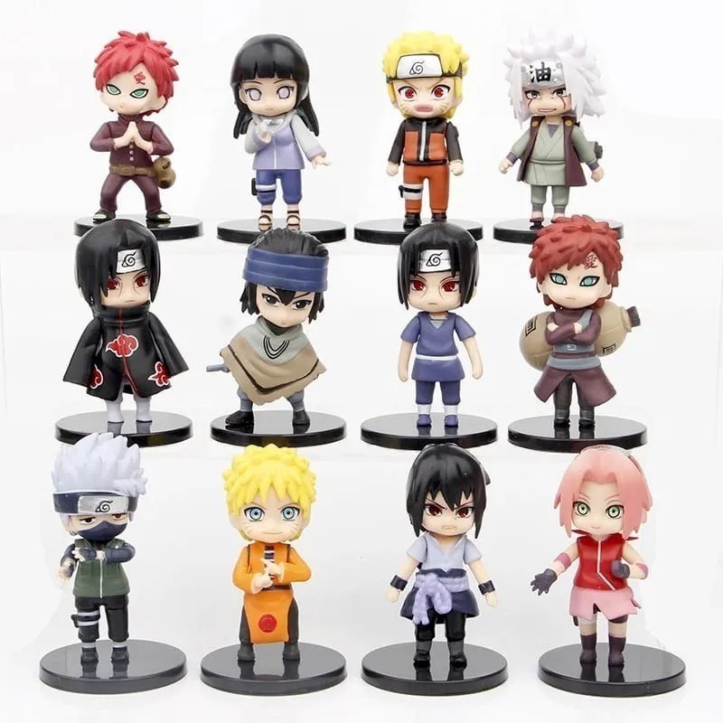 Bonecos do Anime do Naruto Kit 12 Bonecos Naruto Action Figure 8cm Novo