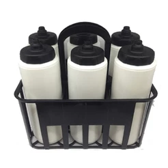 Kit 6 Squeezes Automatico Tipo Gatorade 1lt Rythmoon Branco com tampa Preta