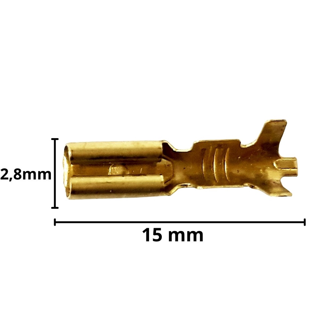 Terminal Encaixe Mosquitinho Femea 2,8mm Reforçado Pacote Com 100 Unidades Para Fios De 0,3 à 1,0mm