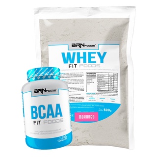 KIT Whey Protein Concentrado em Blend Proteíco Fit Foods 500g, BCAA Fit 100g - BRN Foods