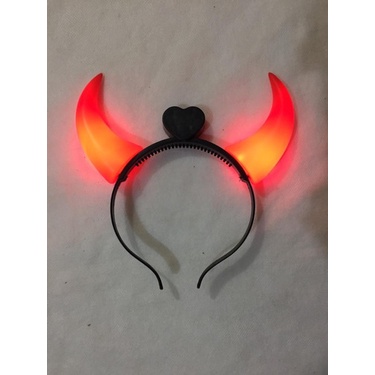 10 Tiaras Diabinha Com Luz P/ Fantasia Halloween