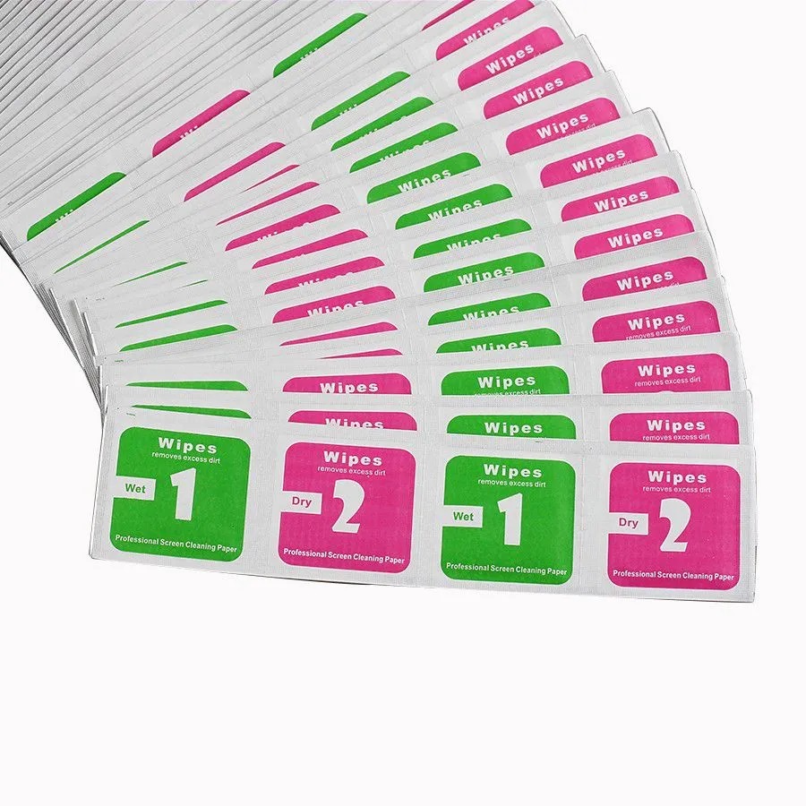 Kit De Limpeza Celular Película Flanela Úmida e Seca 60 / 150 / 300 Unidades