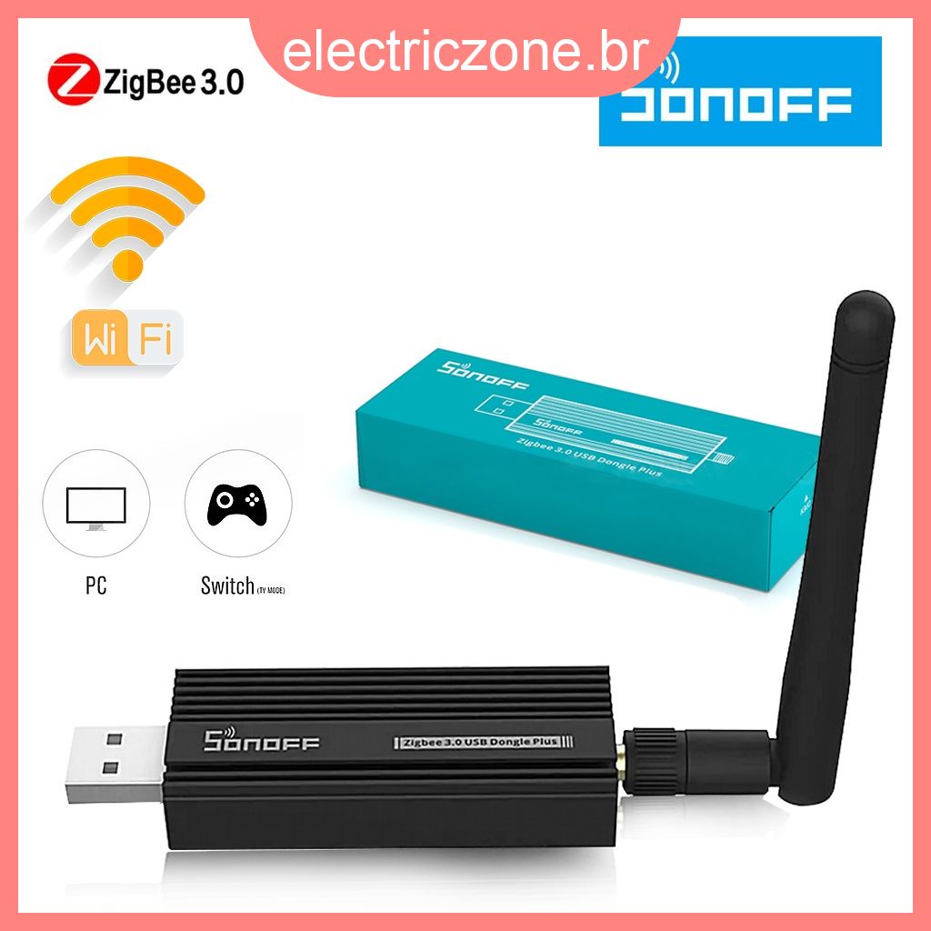 SONOFF Zigbee 3.0 USB Dongle Plus Gateway Universal Trabalhar Com Assistente Doméstico