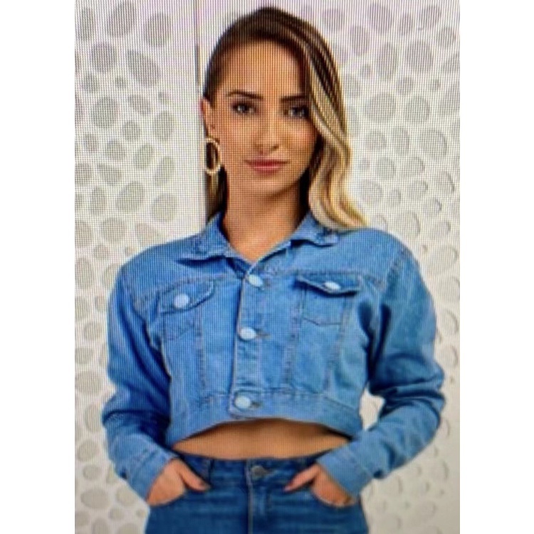 Jaqueta jeans cropedd novo