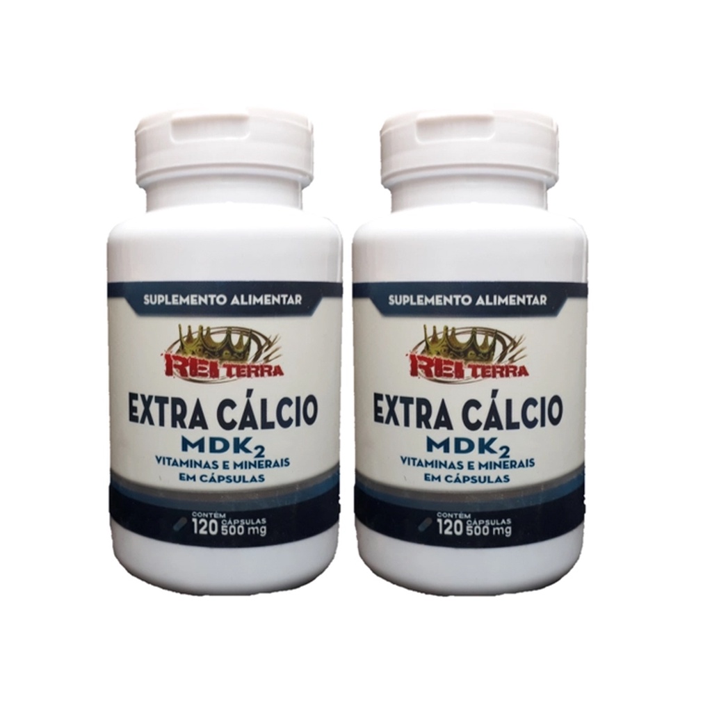 2 Extra Calcio Mdk2 - Cálcio + D+ K2 + Magnesio 120 Cáps