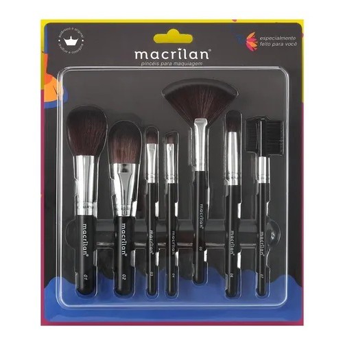 Kit Com 7 Pincéis Para Maquiagem Macrilan Kp9-2a