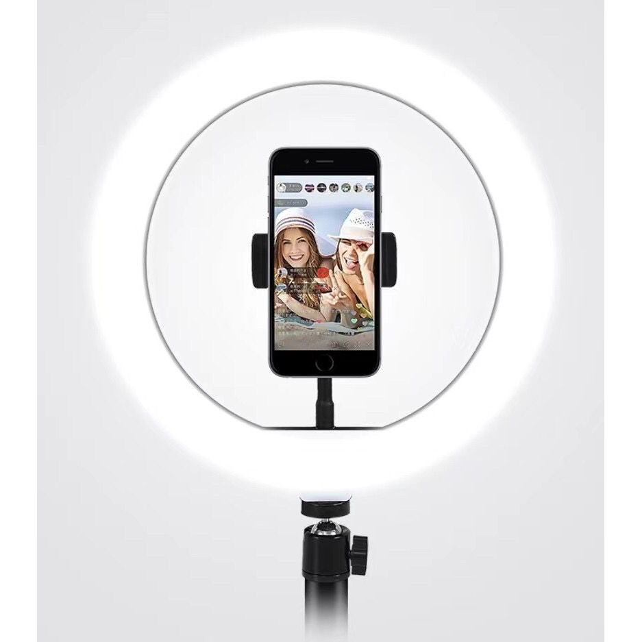 Anel Ring Light 8 Pol + Tripé De Mesa + Suporte Cel Video