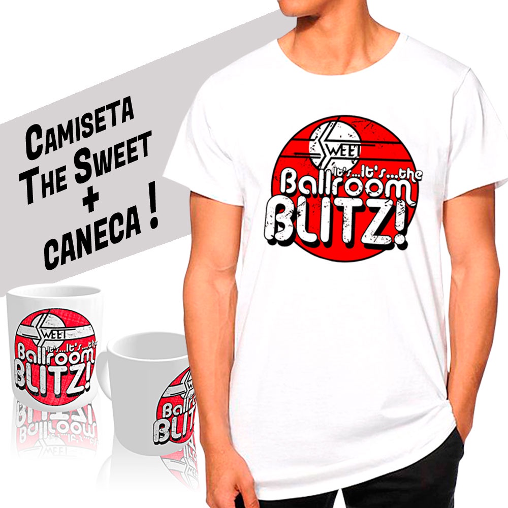 Camiseta camisa Banda The Sweet rock hard rock glan rock anos 70 exclusiva + Caneca
