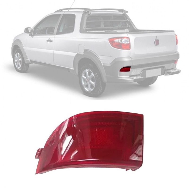 Refletor Lanterna Para-Choque Traseiro Strada 2014 2015 2016 2017 2018 2019 2020 Olho de Gato