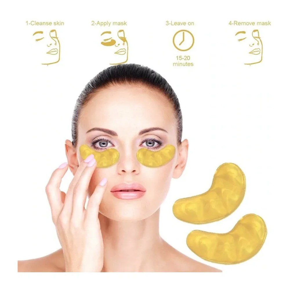 Máscara para Olhos de Gel dourada com Colágeno Antirrugas/Olheiras Shopee Brasil