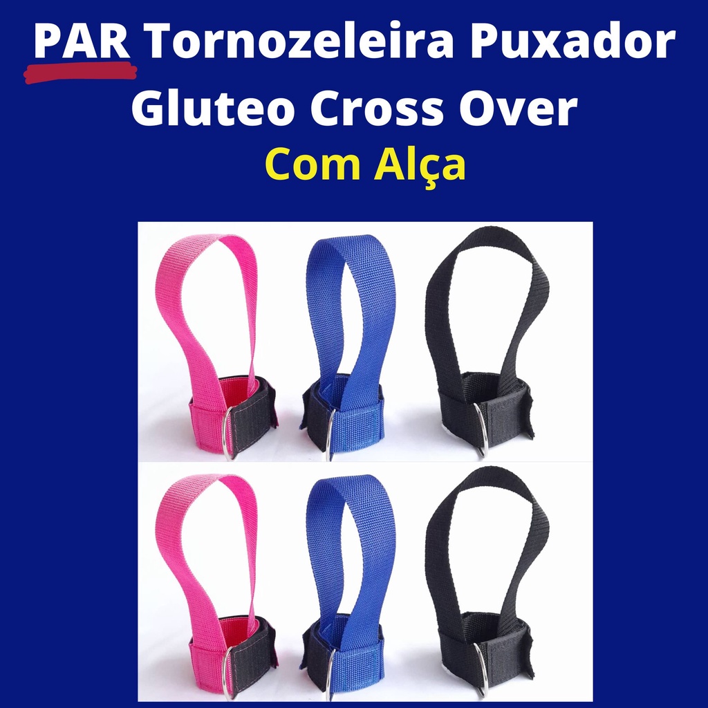 Par alça Tornozeleira Puxador Gluteo Cross Over com alça embaixo Polia / Puxador Para Perna - Lord Império