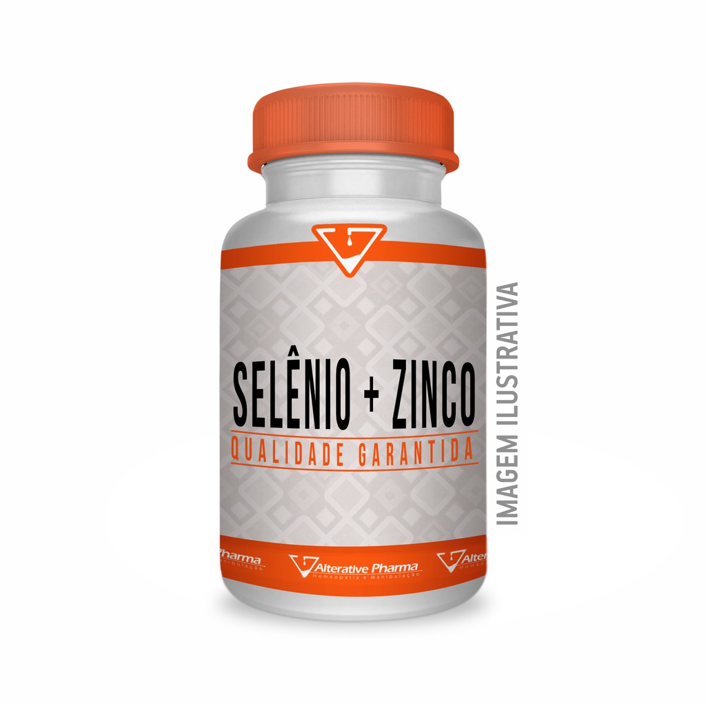 Selênio Quelato 200mcg  Zinco 30mg  90 Cápsulas Antioxidante