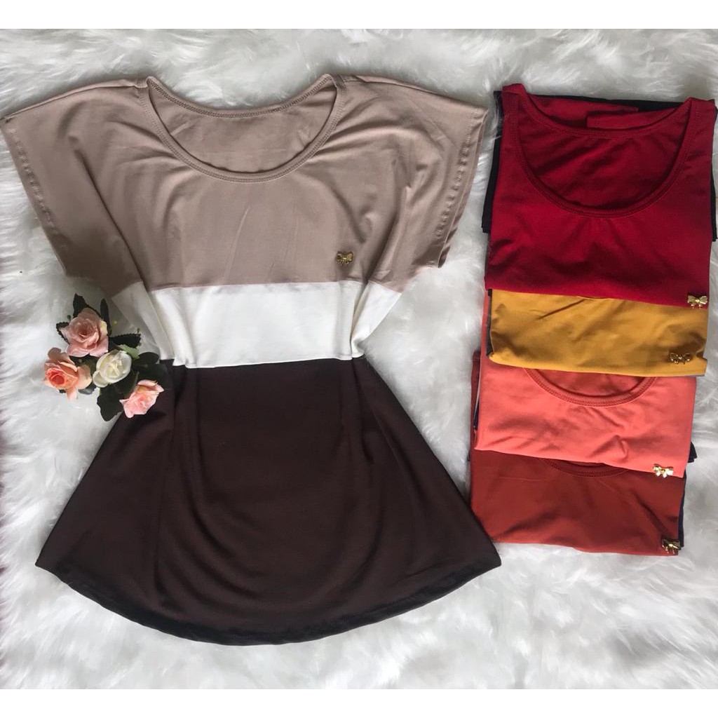 Mega Promoção Moda Evangélica Kit 2 Camisas Blusa Básica Feminina promoção Malha Fria