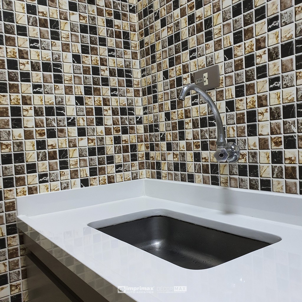 Revestimento Adesivo Vinilico Pastilhas Para Cozinha Lavável 1m x 60cm