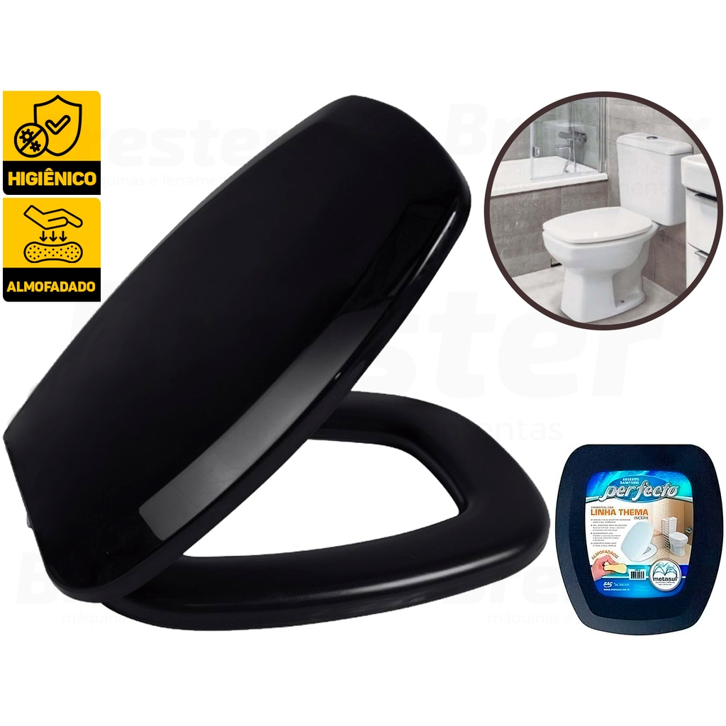 Assento Sanitário Almofadado Metasul Incepa Thema Onix Valentina em Oferta na Shopee