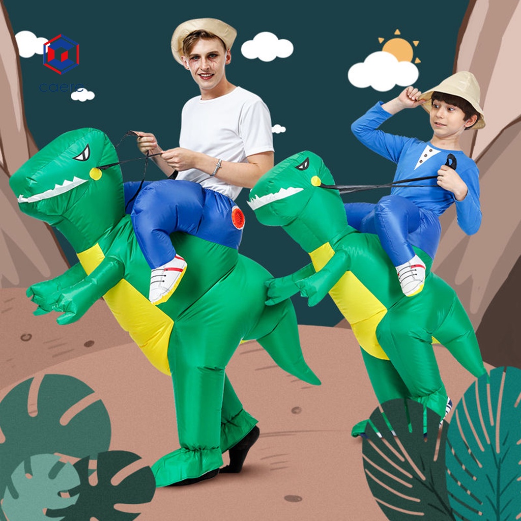 Caere Roupa De Dinossauro Inflável Com Três Pontas Para Fantasia De Carnaval