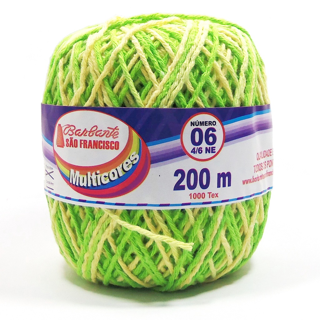 Barbante Multicores 200m N°06 São Francisco-CROCHÊ-TAPETES-SOUPLÁS-PASSADEIRAS-BOLSAS