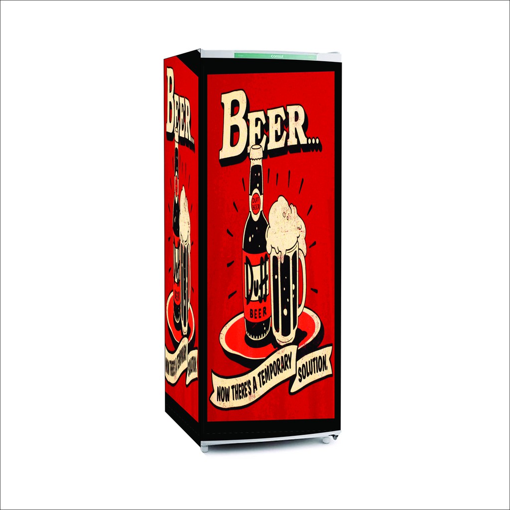 Adesivo plotagem de freezer e geladeira BEER bebida cerveja chopp área de churrasco festa vermelha