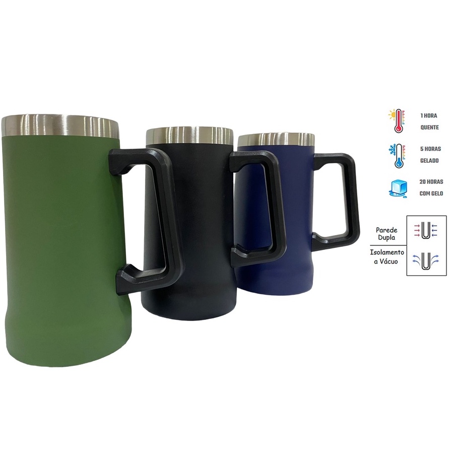 Caneca Copo Térmica 700ml Longo Período Cerveja Chimarrão Gelado ou Quente