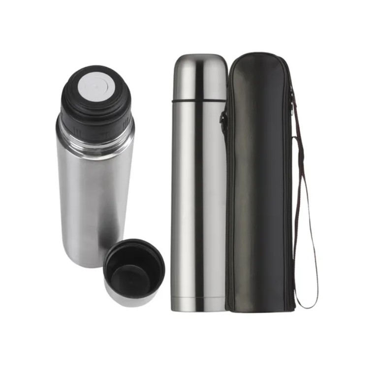 Garrafa Térmica Inquebrável Aço Inox 1 Litro Quente E Frio