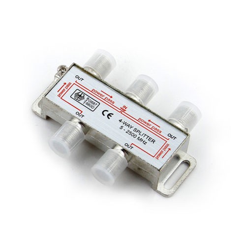Divisor para Antena de TV 1x4 Saidas 5~2500mhz para TV Digital VHF UHF Conexão F RG6 RG59