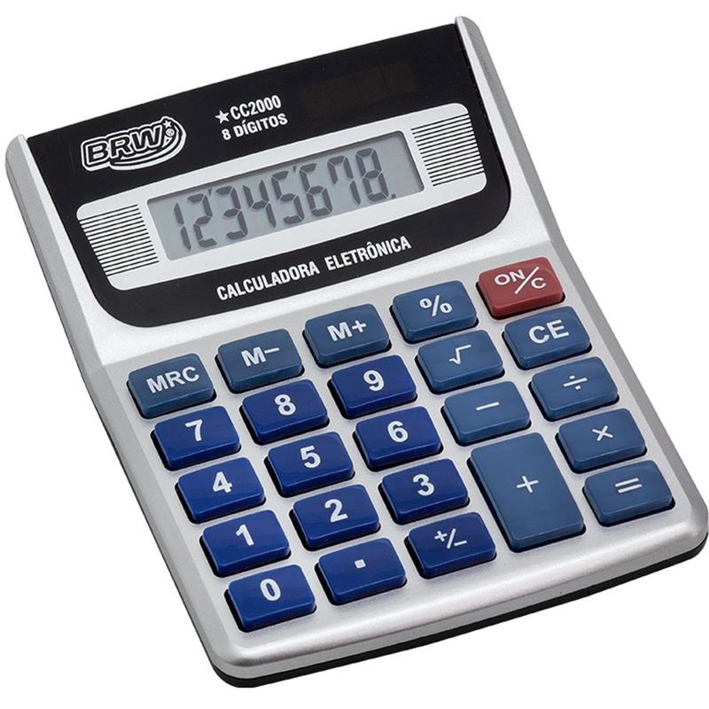Calculadora de mesa BRW eletrônica 8 dígitos prata