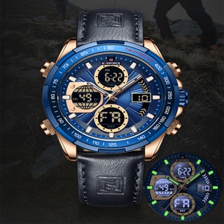【 Mais Novo 】 Naviforce Relógios Esportivos Militares Para Homens Moda Cronógrafo LED Alarme De Pulso ​ Quartzo Digital À Prova D'água Tempo Duplo em Oferta na Shopee