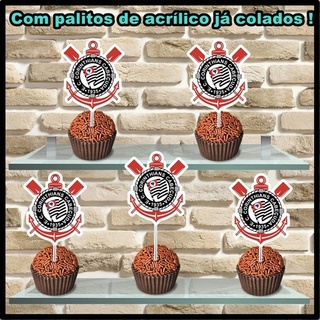 50 Tags Toppers P/ Docinho Cornithians para festa, brigadeiro beijinho em Oferta na Shopee