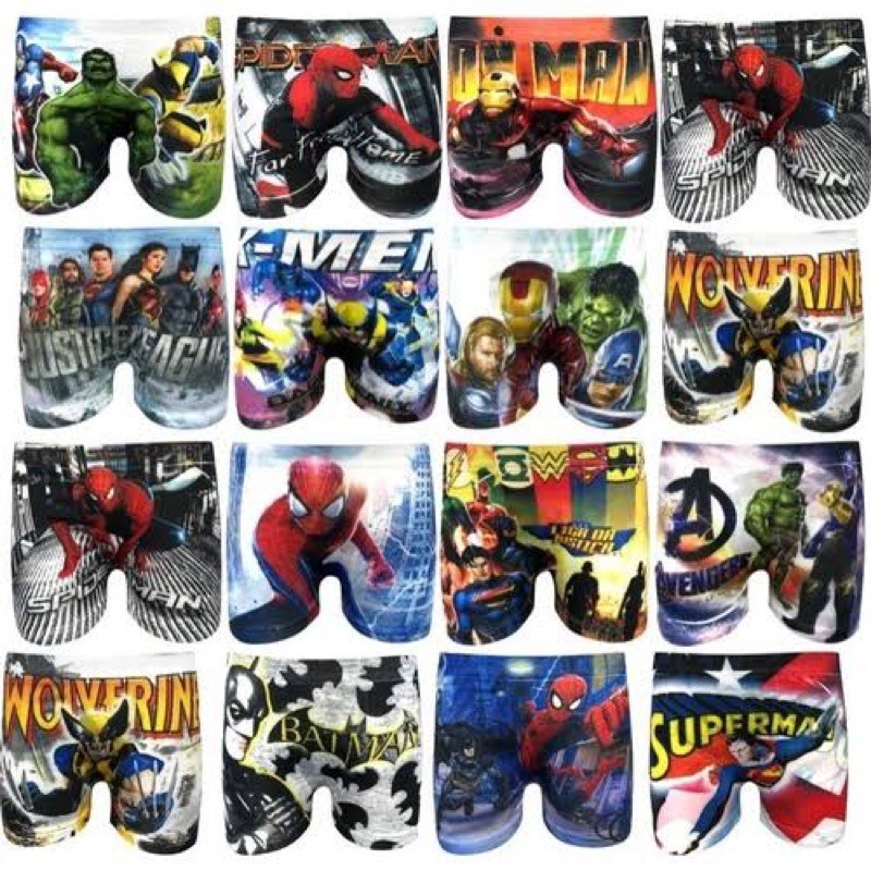 Cueca Boxer_BOX Infantil PERSONAGEM_ESTAMPADA sublimada kit com 10 unidades fabricação própria
