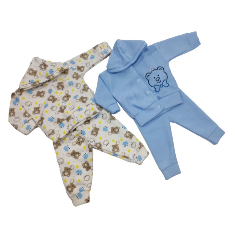 Kit c/2 Conjuntos de Soft Bebê Liso e Estampado Menino Menina