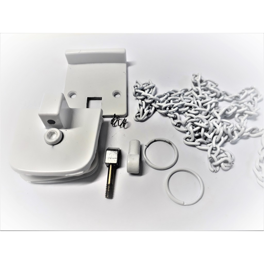 1523 Trinco Central Para Basculante Branco Corrente+chapinha