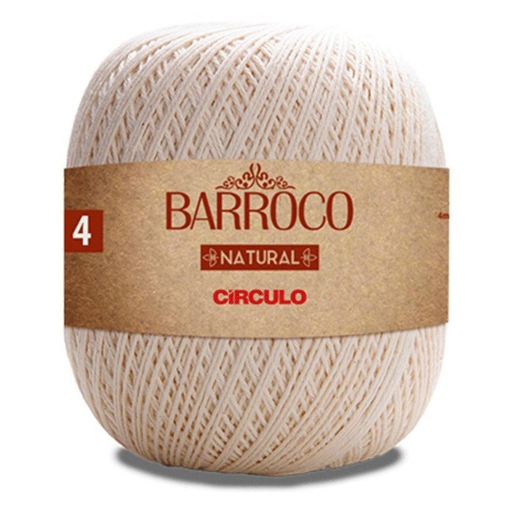 Barbante Barroco Natural 100% Algodão - 700g - 4,6,8 e 10 - barbante premium para fazer crochê — imagem 2 de 2