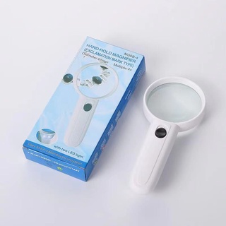 Lupa De Mao 75mm Com Luz Led Lente Zoom Aumento 3x