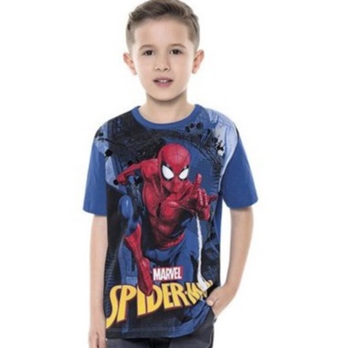 Homem-aranha Meninos Manga Curta Camiseta Camiseta produto licenciado Marvel top 