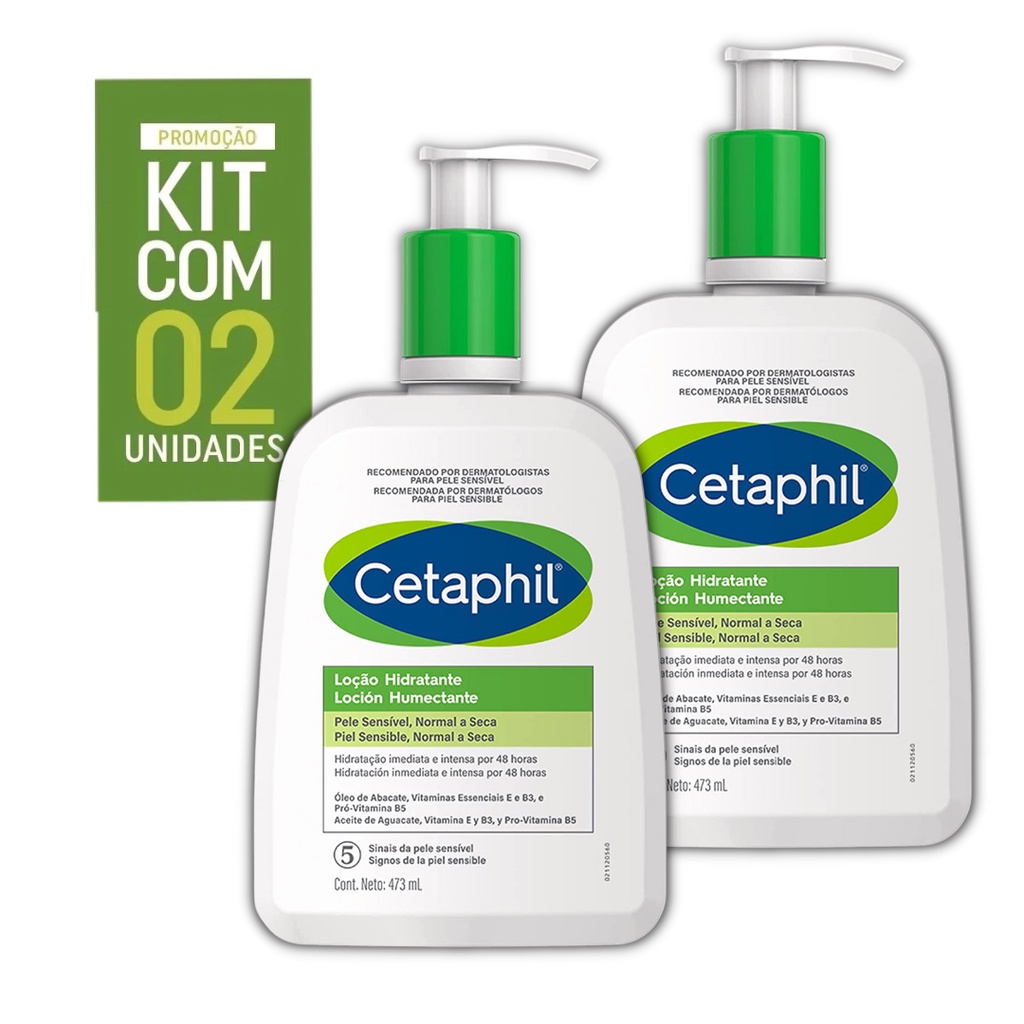 Cetaphil Loção Hidratante 473ml Rosto e Corpo Pele Seca a Normal Adulto e Infantil Creme Corporal Umectante