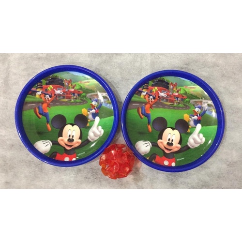 4 Kit Agarra Com 2 Pratos E 1 Bola Sucção Mickey
