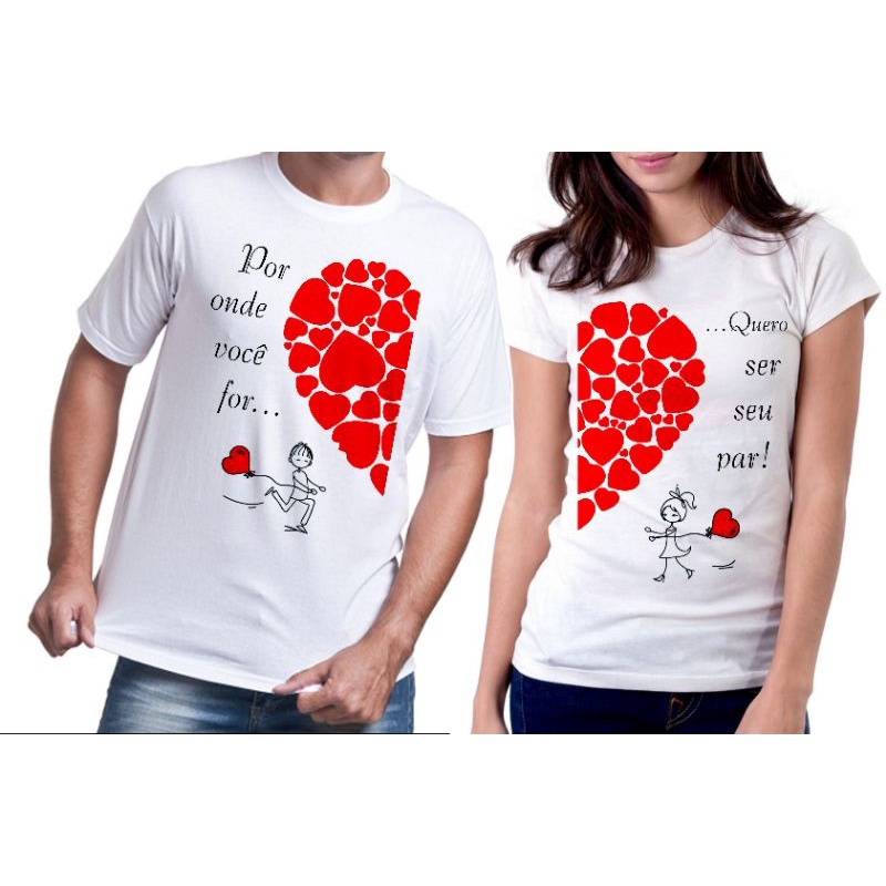 Kit 2 Camisetas Personalizadas Dia Dos Namorados | Shopee Brasil