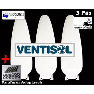 Hélice + Parafusos Adaptáveis Teto Ventisol Universal Wind Branca C/3 Pás Original em Oferta na Shopee