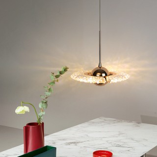Nordic light luxury rotatable flying saucer bedside led small chandelier simple clothing store window bedroom background wall decorative lighting