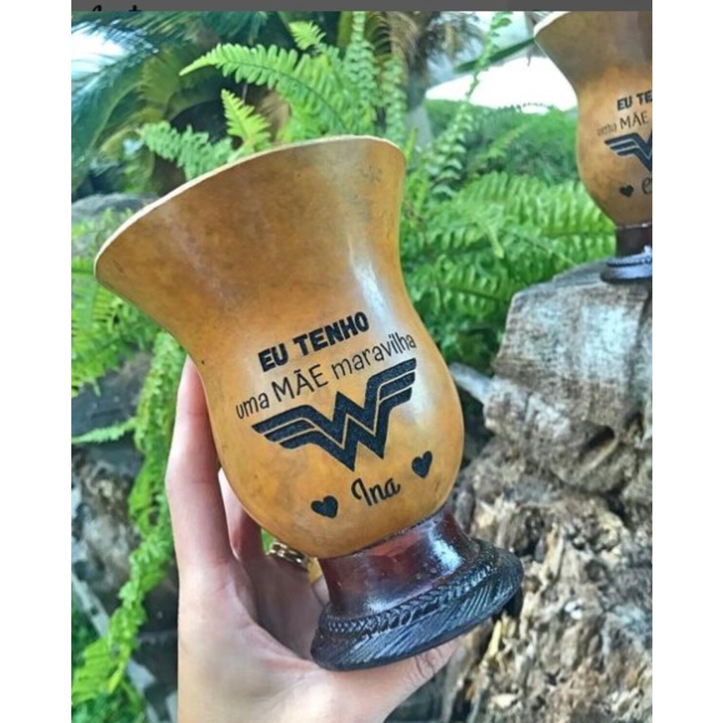 Cuia de Porongo Personalizada Presente para o Dia das Mães
