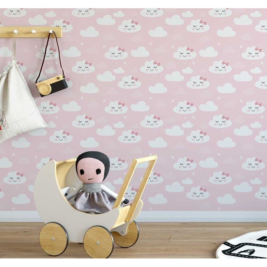 Papel De Parede Auto Colante Nuvem Infantil Quarto 2 metros em Oferta na Shopee