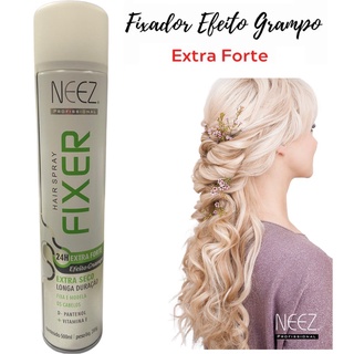Spray Efeito Grampo Fixador De Cabelo Extra forte 500ml Neez