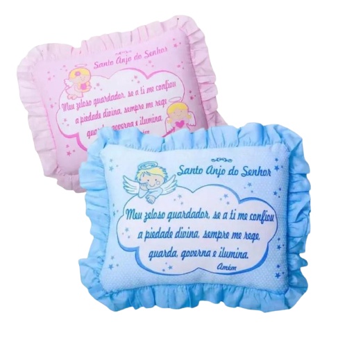 Travesseiro de Bebe Infantil Oração Santo Anjo - ENXOVAL