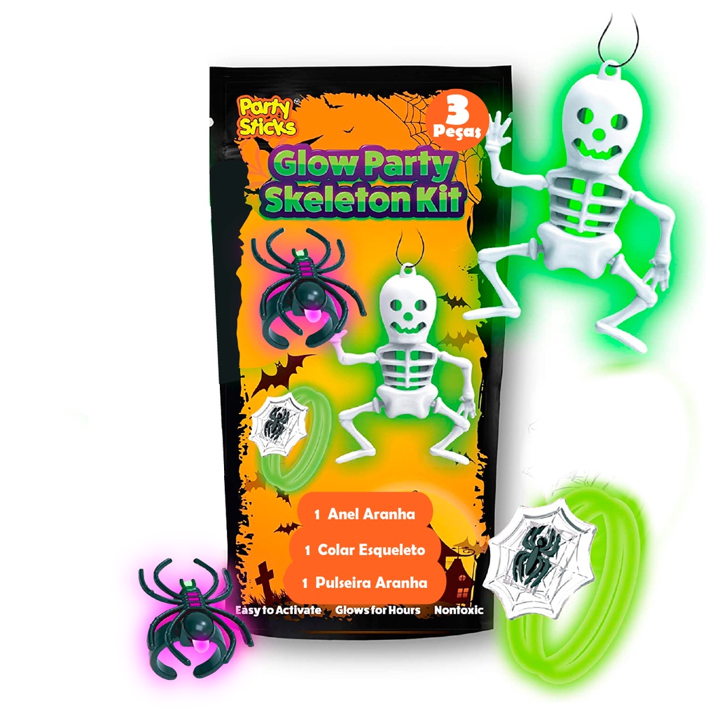 Kit Festa Halloween Neon – 3 Peças